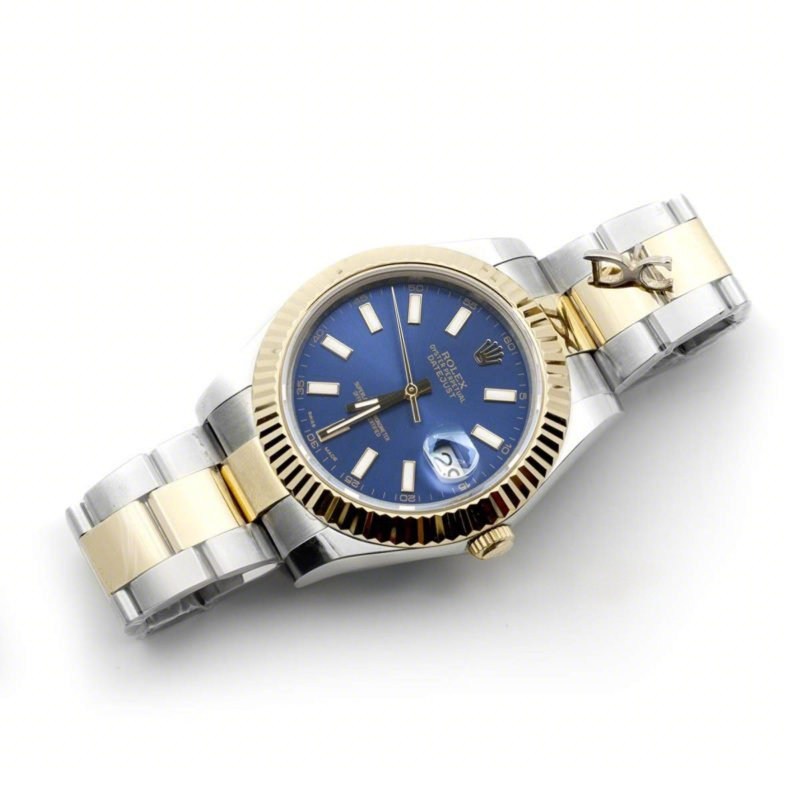 Rolex Datejust II 116233 Blue Dial in Yellow GoldSteel with Stick Markers-fasswatch
