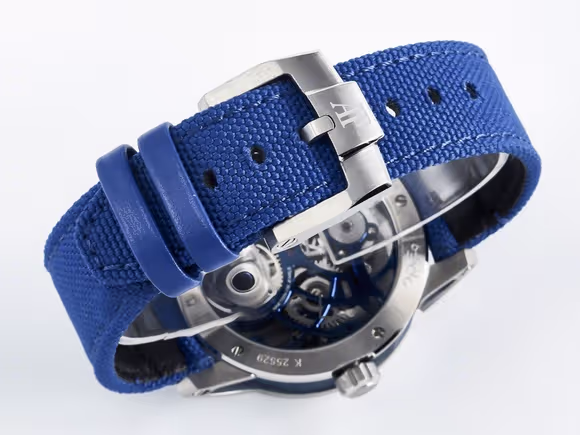 Audemars Piguet CODE 11.59 Tourbillon 26600 SS APPF Best Edition Blue Dial on Blue Nylon Strap A2948-fasswatch