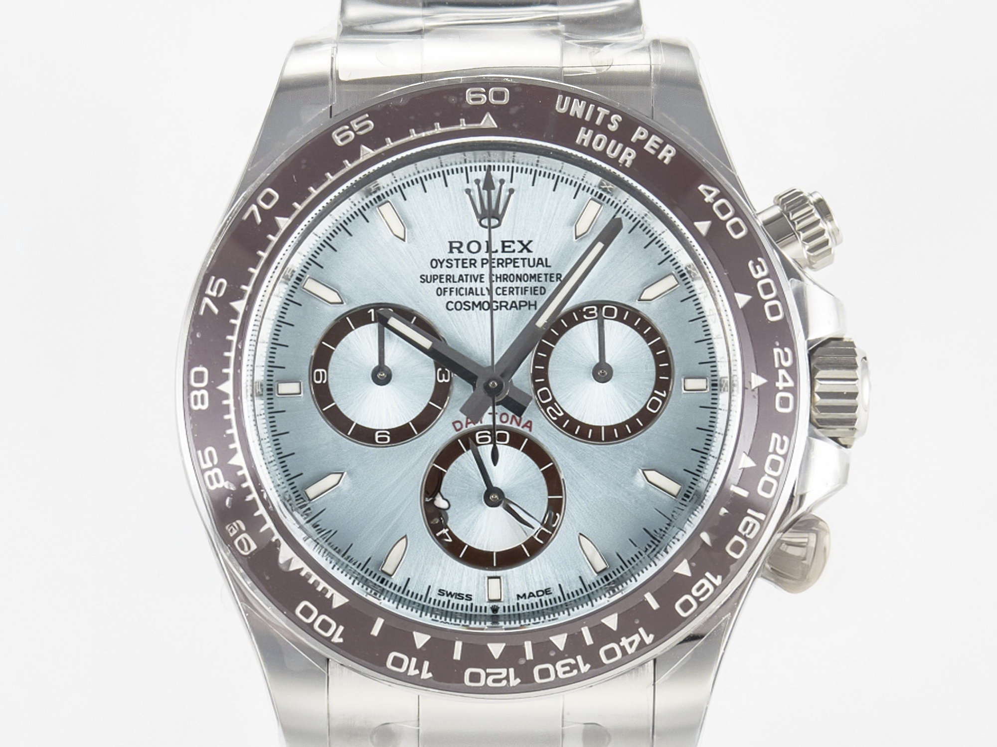 Rolex Daytona 126506 Clean 1:1 Best Edition 904L Steel Ice Blue Dial Lume Markers on SS Bracelet SH4131-fasswatch