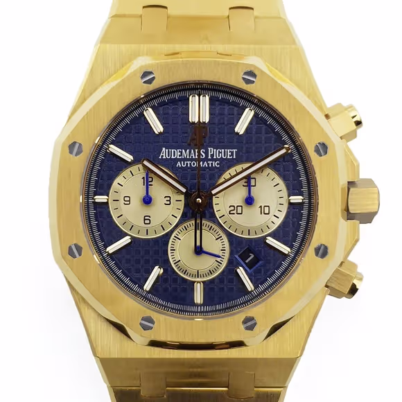 Audemars Piguet Royal Oak Self-Winding Chronograph Blue/Gold Dial in Yellow Gold-fasswatch
