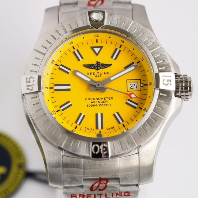 Breitling Avenger II Seawolf Yellow Dial in Steel Ref: A17319101I1A1-fasswatch