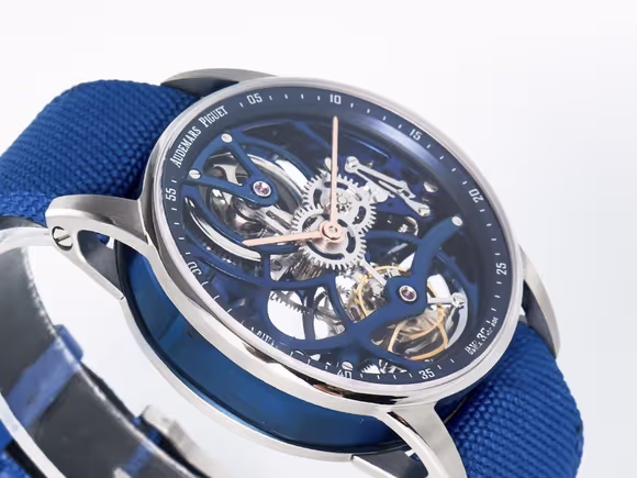 Audemars Piguet CODE 11.59 Tourbillon 26600 SS APPF Best Edition Blue Dial on Blue Nylon Strap A2948-fasswatch
