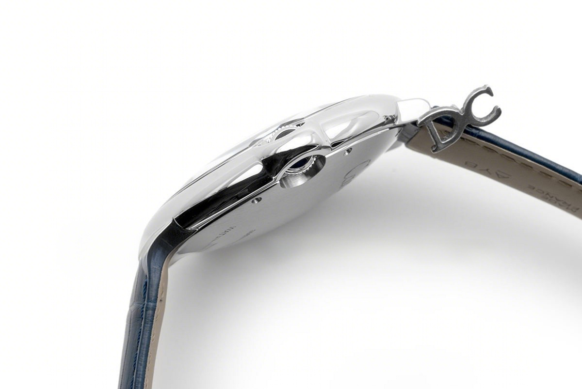 Cartier Ballon Bleu De Cartier 42mm Blue Dial in Steel on Blue Leather Strap-fasswatch