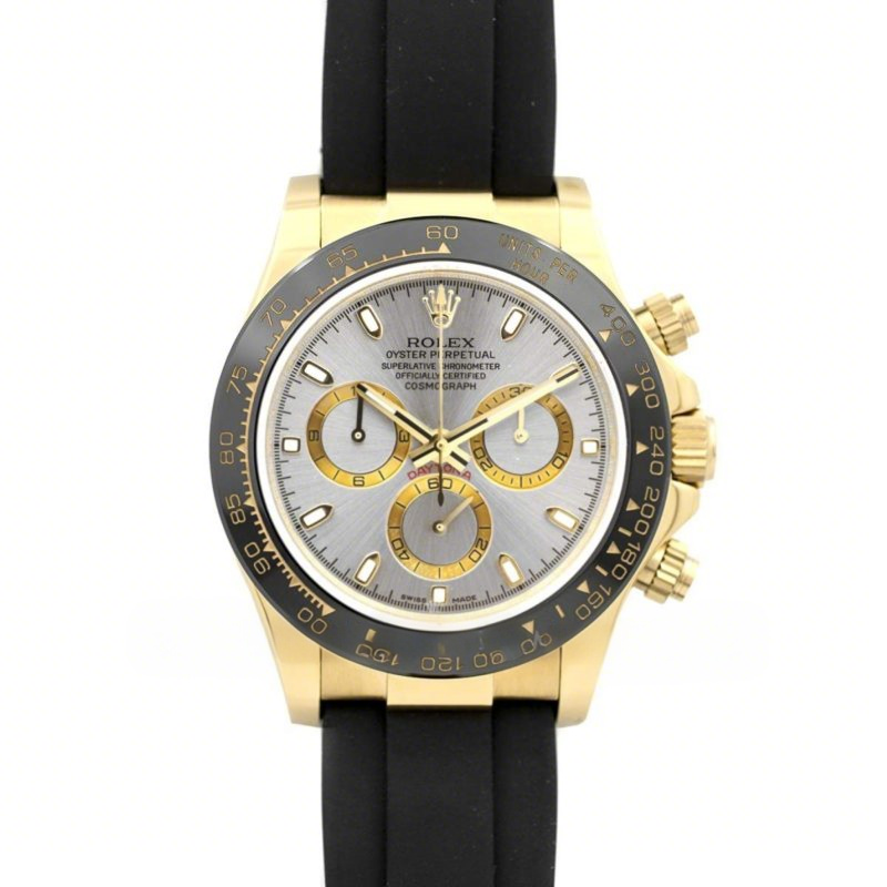 Rolex Daytona 116518LN Silver Dial in Yellow Gold-fasswatch