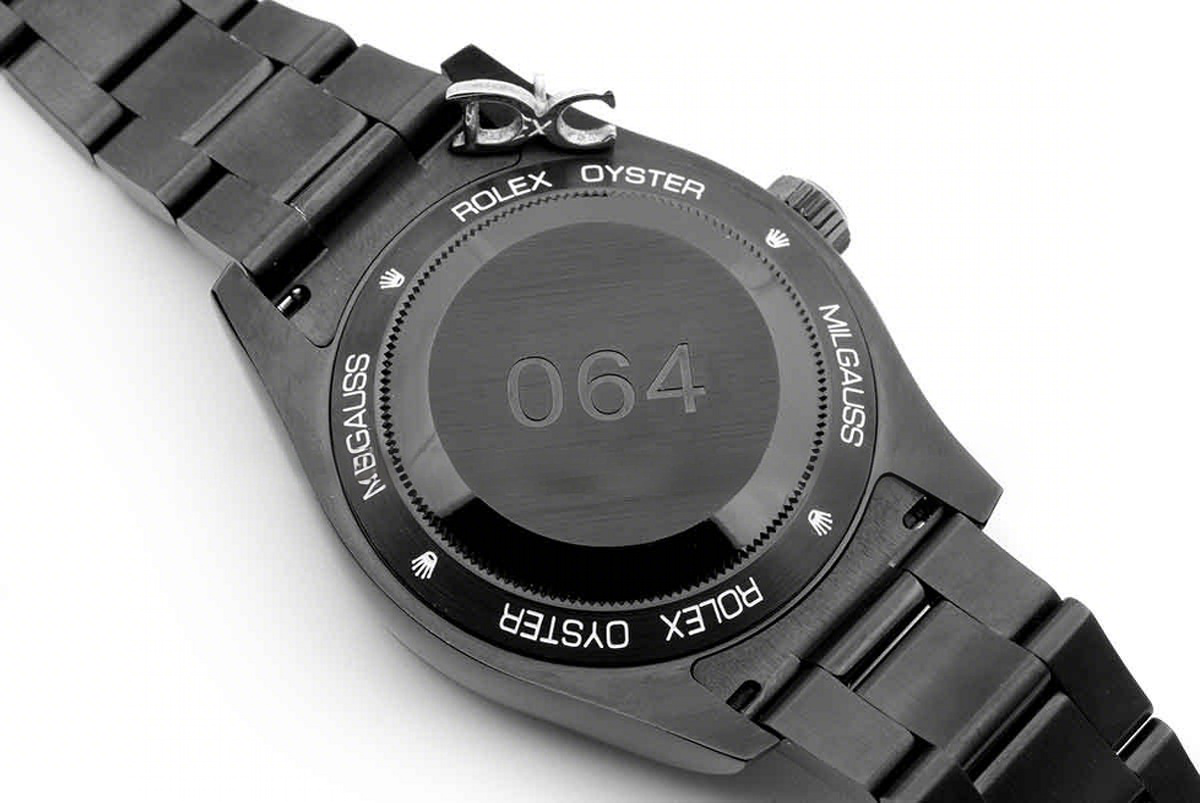 Rolex Milgauss 116400 GV Black Dial in Black DLC-fasswatch