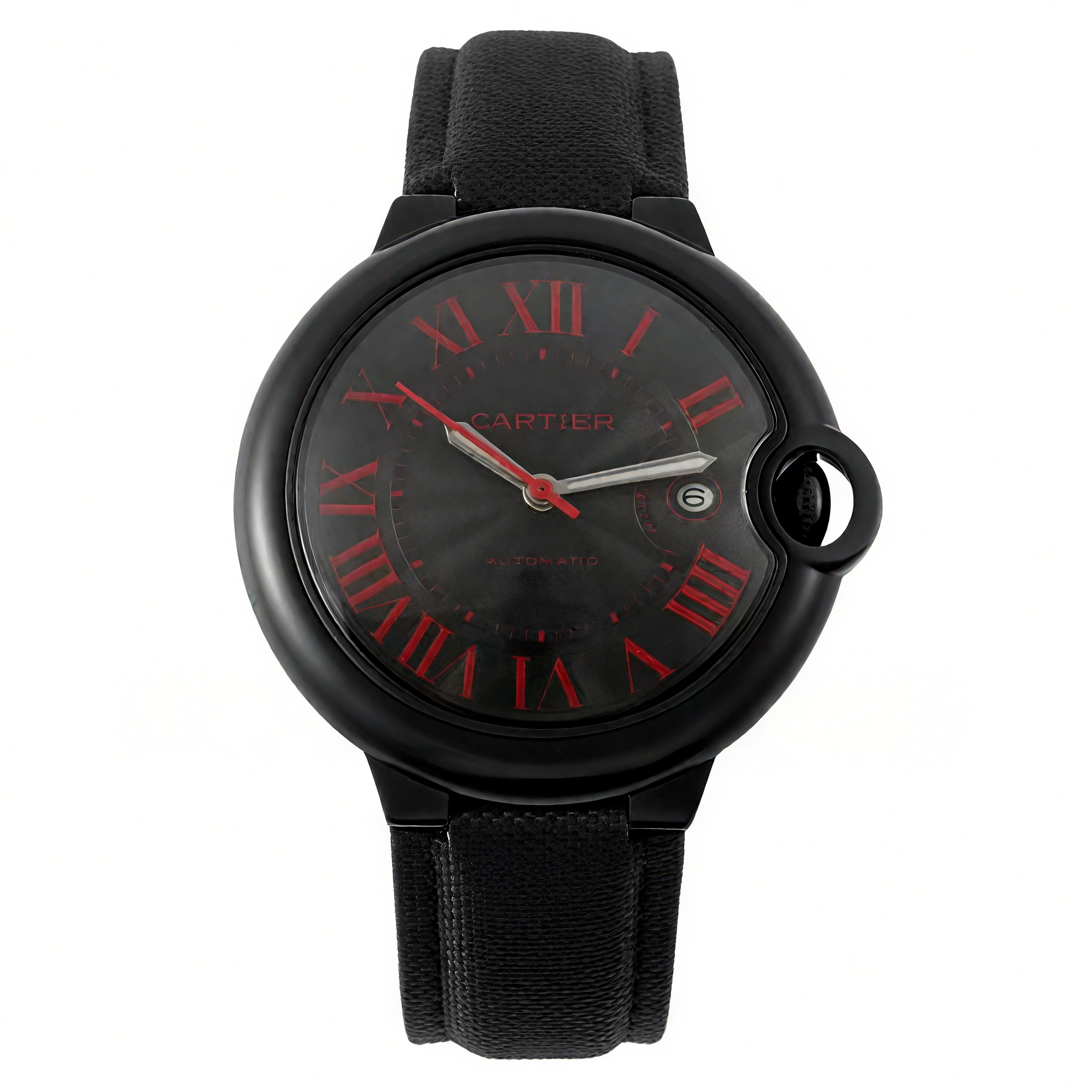 Cartier Ballon Bleu de Cartier Carbon 42mm Black Dial with Red Markers-fasswatch