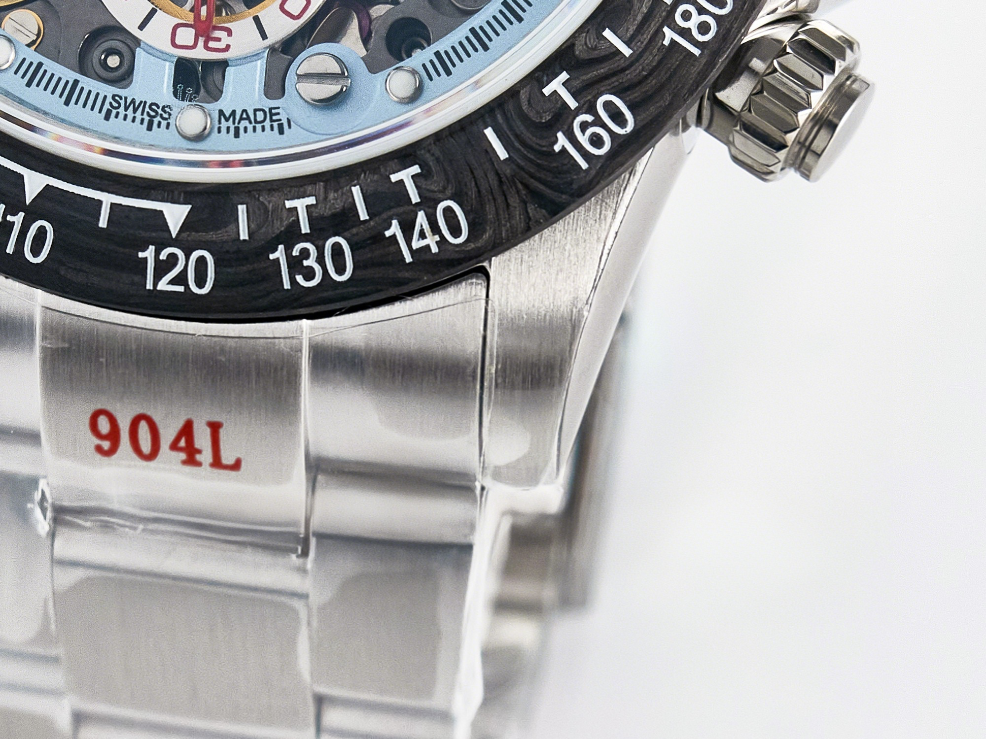 Rolex Daytona Artisans SS GETF Best Edition Skeleton Dial Carbon Bezel on SS Bracelet DD4802-fasswatch