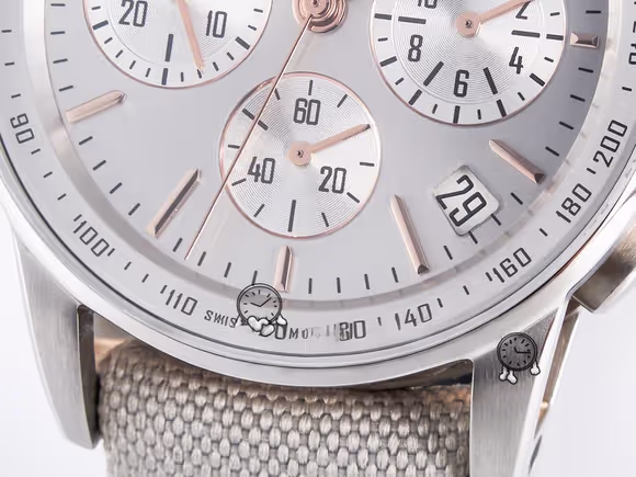 Audemars Piguet Code 11.59 Chrono 26393 SS APPF Best Edition Silver Dial on White Nylon Strap A4401-fasswatch