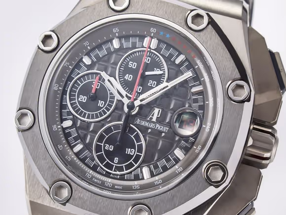 Audemars Piguet Royal Oak Offshore Schumacher SS TKF Best Edition GrayBlack Dial on Gray Rubber Strap A3126-fasswatch