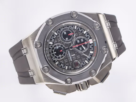 Audemars Piguet Royal Oak Offshore Schumacher SS TKF Best Edition GrayBlack Dial on Gray Rubber Strap A3126-fasswatch