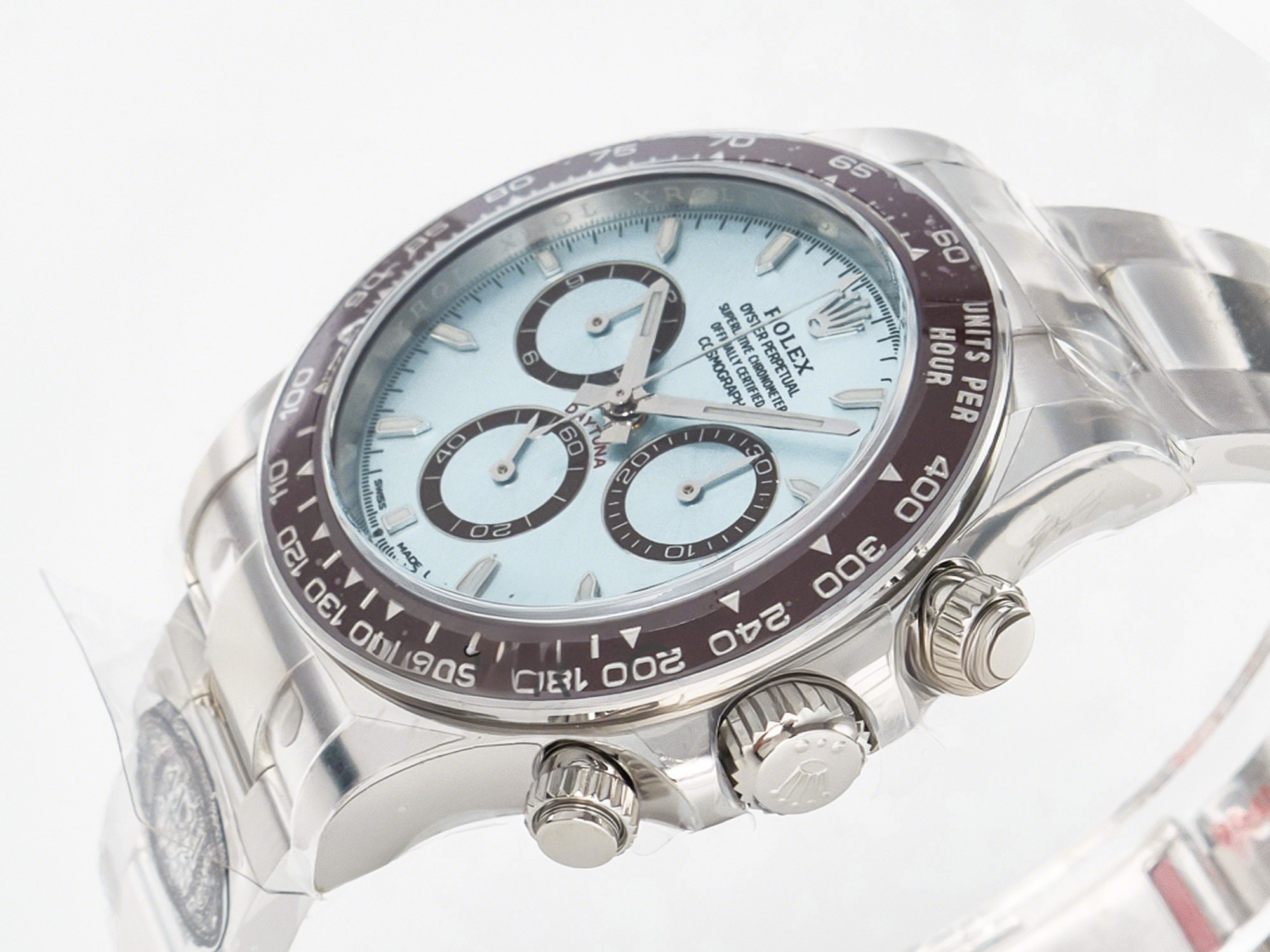 Rolex Daytona 126506 Clean 1:1 Best Edition 904L Steel Ice Blue Dial Lume Markers on SS Bracelet SH4131-fasswatch