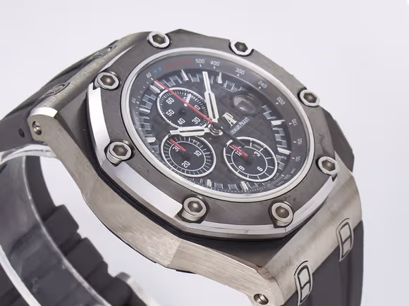 Audemars Piguet Royal Oak Offshore Schumacher SS TKF Best Edition GrayBlack Dial on Gray Rubber Strap A3126-fasswatch