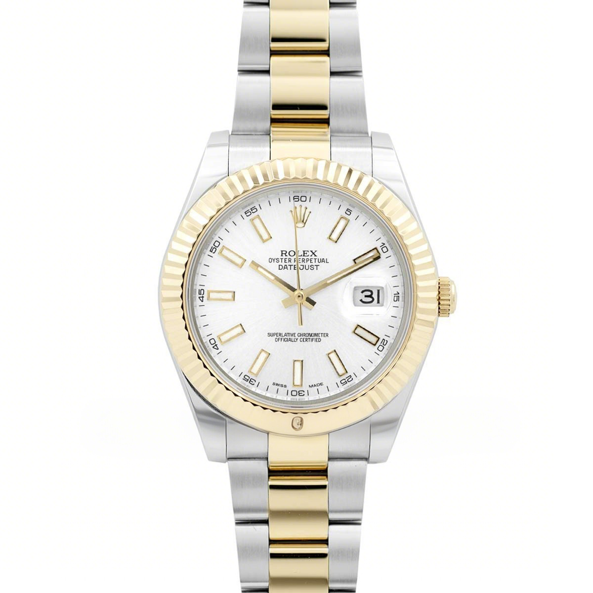 Rolex Datejust II 126303 White Dial in Yellow GoldSteel with Sticker Markers on Oyster Bracelet-fasswatch