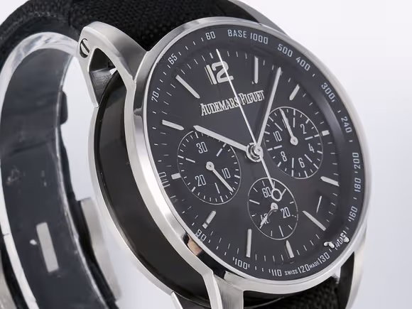 Audemars Piguet Code 11.59 Chrono 26393 SS APPF Best Edition GraySS Dial on Black Nylon Strap A4401-fasswatch