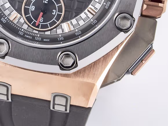 Audemars Piguet Royal Oak Offshore Schumacher RG TKF Best Edition GrayBlack Dial on Gray Rubber Strap A3126-fasswatch