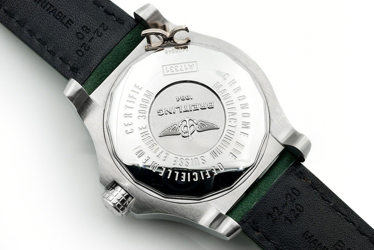 Breitling Avenger II Seawolf Yellow Dial in Steel on Leather Strap-fasswatch