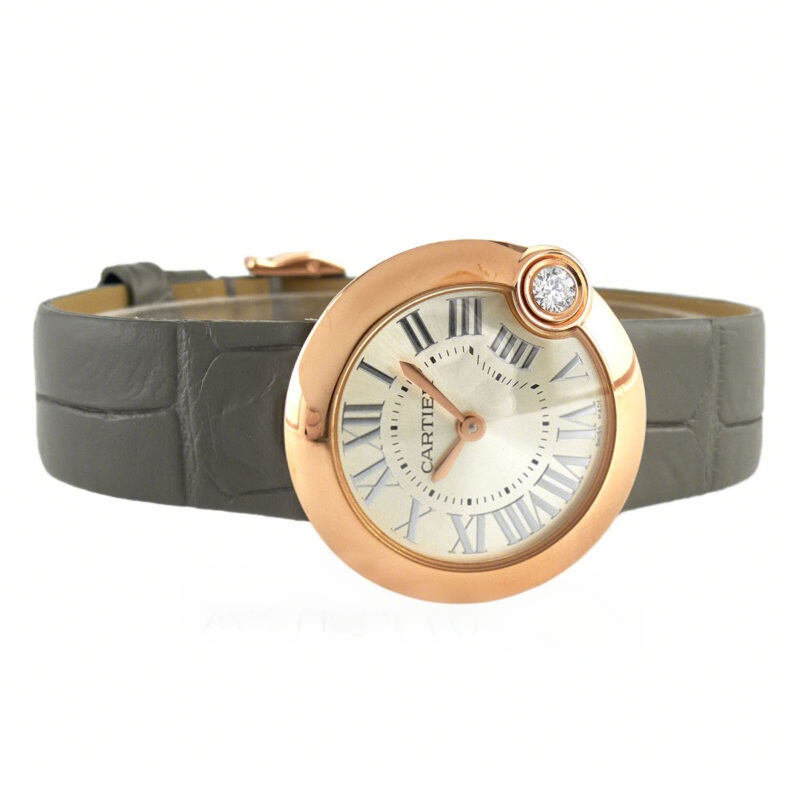 Cartier Ballon Blanc 30mm Silver Dial in Rose Gold-fasswatch