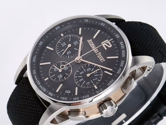 Audemars Piguet Code 11.59 Chrono 26393 SS APPF Best Edition GrayRG Dial on Black Nylon Strap A4401-fasswatch