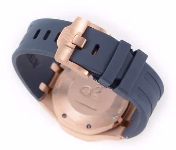 Audemars Piguet Royal Oak Self-Winding Chronograph White/Blue Dial in Rose Gold on Rubber Strap-fasswatch