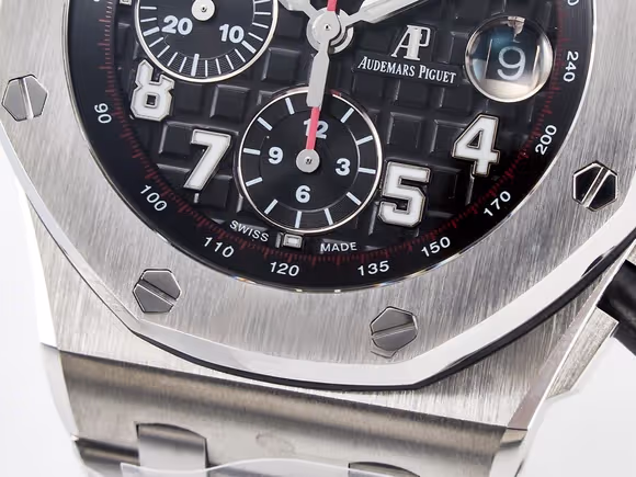 Audemars Piguet Royal Oak Offshore 42mm Black Themes SS TKF Best Edition Black Dial on SS Bracelet A7750-fasswatch