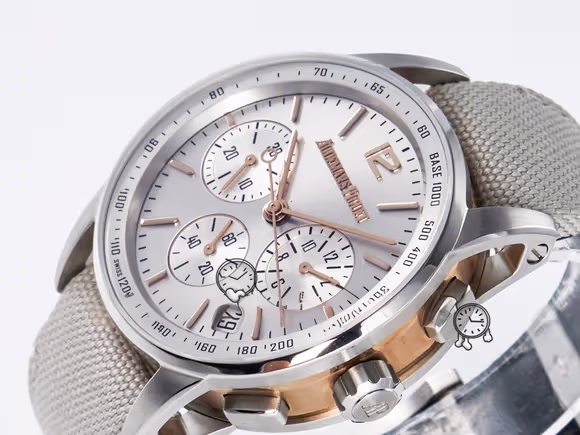 Audemars Piguet Code 11.59 Chrono 26393 SS APPF Best Edition Silver Dial on White Nylon Strap A4401-fasswatch