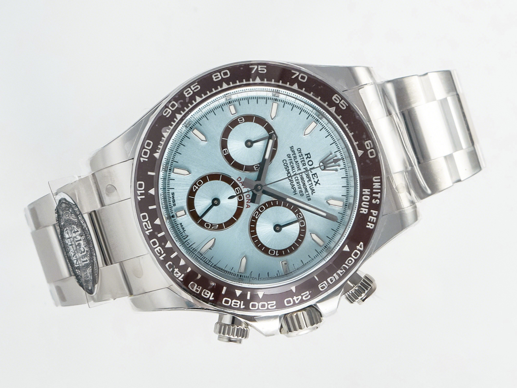 Rolex Daytona 126506 Clean 1:1 Best Edition 904L Steel Ice Blue Dial Lume Markers on SS Bracelet SH4131-fasswatch