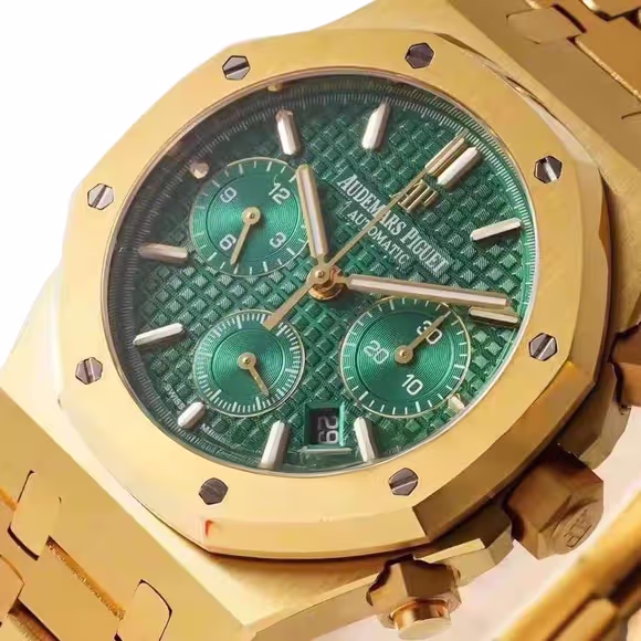 Audemars Piguet Royal Oak Self-Winding Chronograph Green Dial in Yellow Gold-fasswatch
