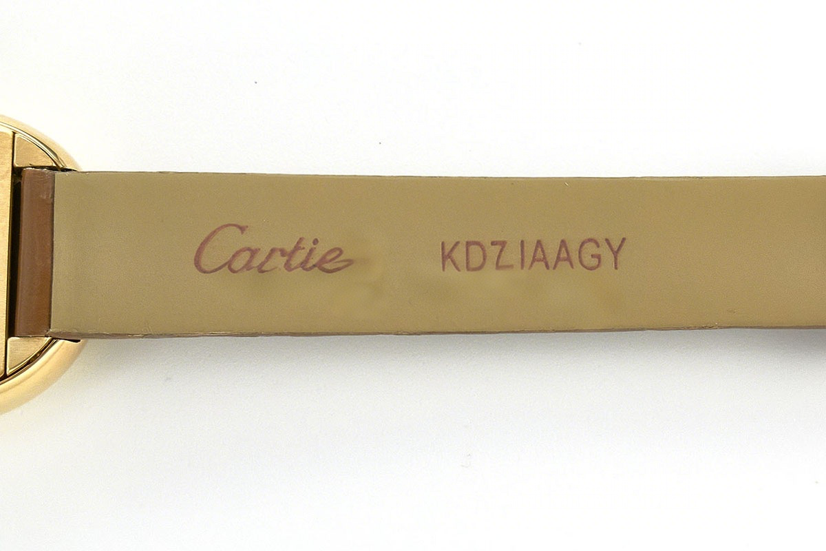 Cartier Baignoire Watch Mini Silver Dial in Yellow Gold on Brown Leather Strap-fasswatch