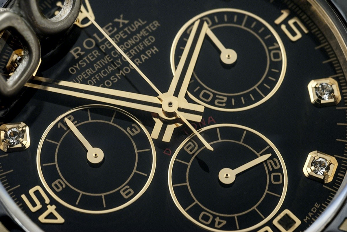 Rolex Daytona 116515 Black Dial with Yellow Gold Bracelet-fasswatch