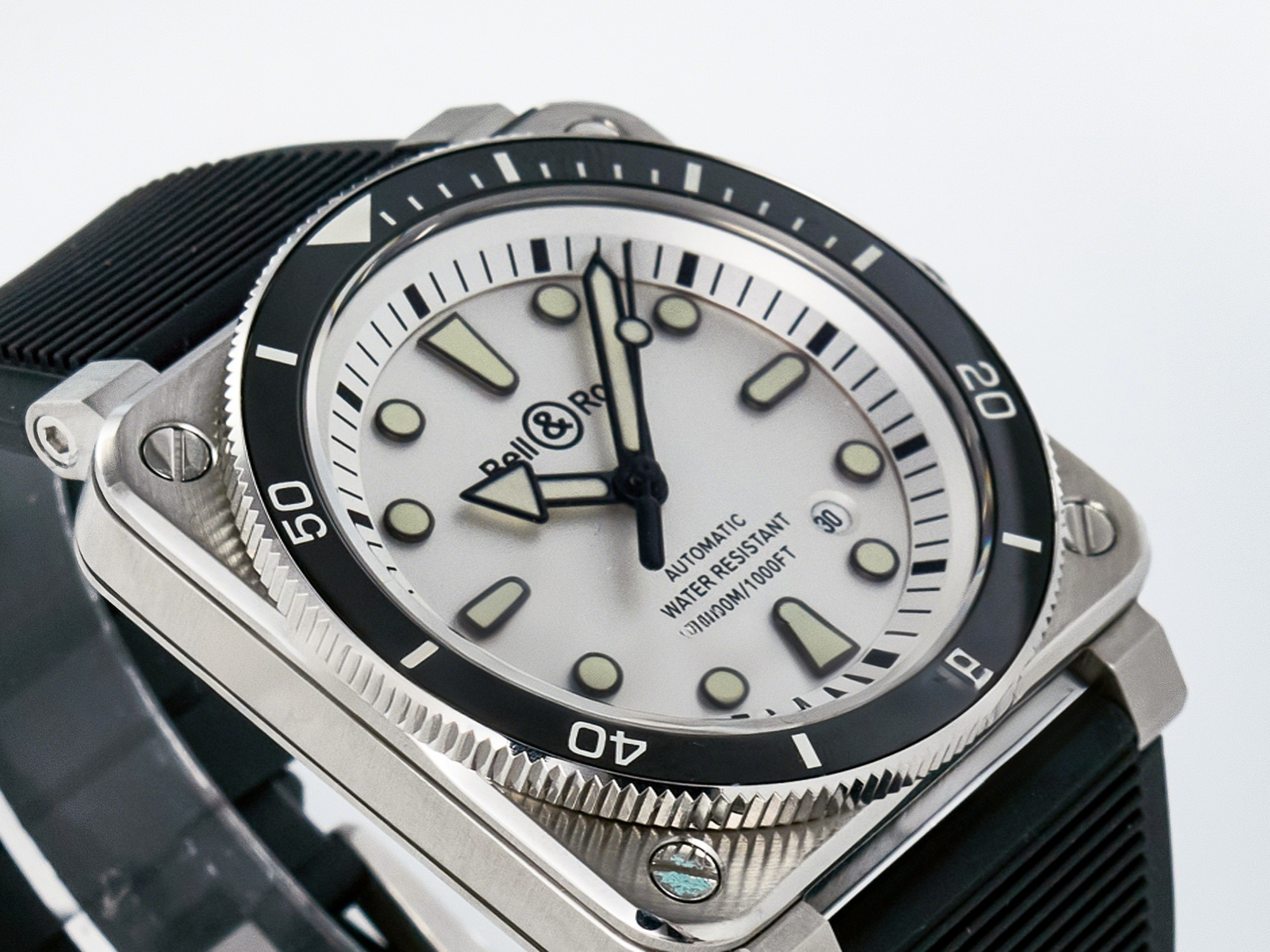 Breitling BR03-92 Diver BRF 1:1 Best Edition White Dial on Black Rubber Strap A2824-fasswatch