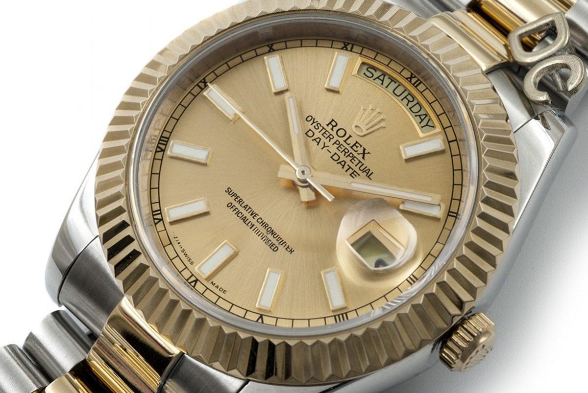 Rolex Day-Date II 116333 Champagne Gold Dial Two-Tone-fasswatch