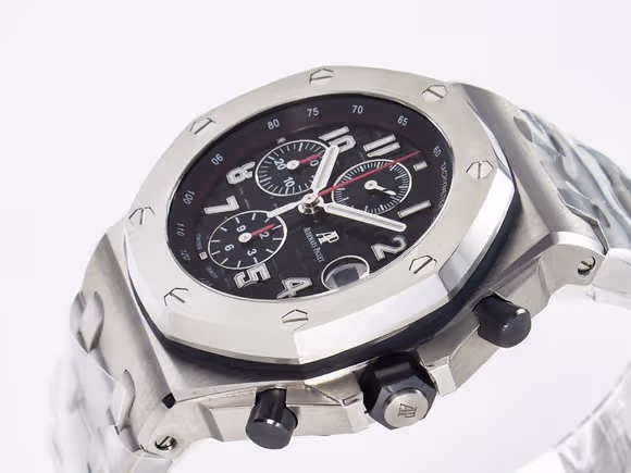 Audemars Piguet Royal Oak Offshore 42mm Black Themes SS TKF Best Edition Black Dial on SS Bracelet A7750-fasswatch