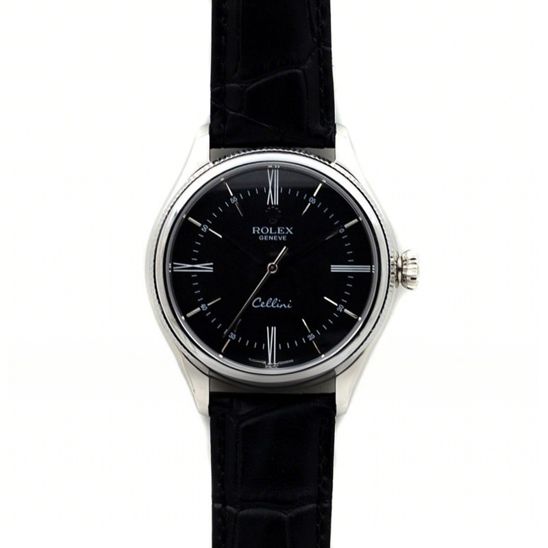 Rolex Cellini Time in White Gold 50509 (Black Dial)-fasswatch