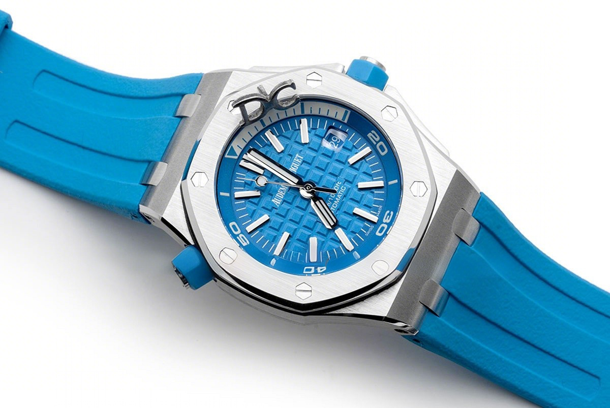 Audemars Piguet Royal Oak Offshore Diver Steel Turquoise Blue Dial 15710ST-fasswatch