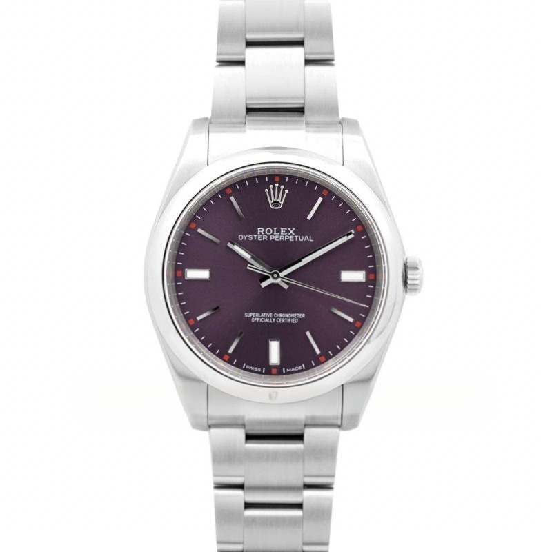 Rolex Oyster Perpetual 39mm Red Grape Dial 114300RGSO-fasswatch