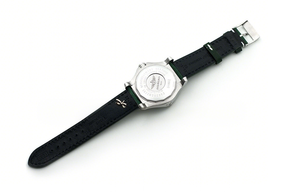 Breitling Avenger II Seawolf Yellow Dial in Steel on Leather Strap-fasswatch