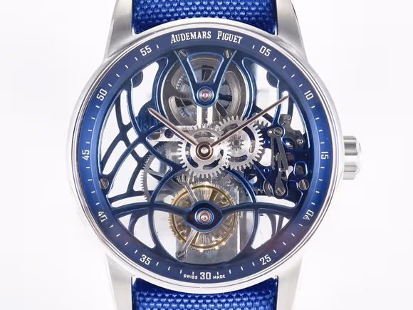 Audemars Piguet CODE 11.59 Tourbillon 26600 SS APPF Best Edition Blue Dial on Blue Nylon Strap A2948-fasswatch