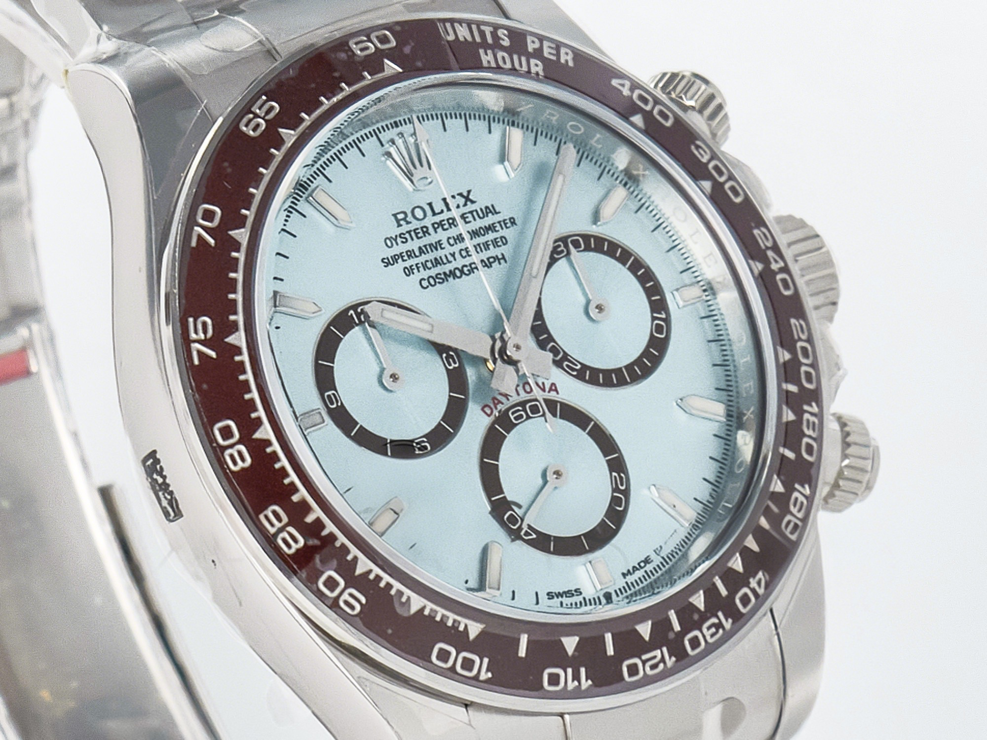 Rolex Daytona 126506 Clean 1:1 Best Edition 904L Steel Ice Blue Dial Crystral Markers on SS Bracelet SH4131-fasswatch