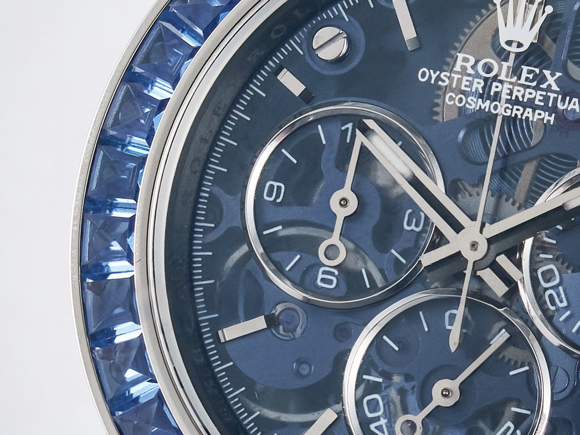 Rolex Daytona Artisans SS GETF Best Edition Blue Skeleton Dial Diamonds Bezel on SS Bracelet DD4802-fasswatch