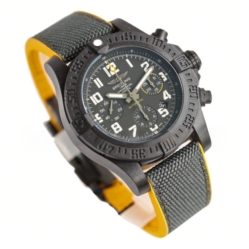 Breitling Avenger Hurricane 12H 45 Black Dial on Black Nylon Strap-fasswatch