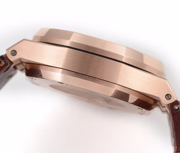 Audemars Piguet Royal Oak Self-Winding Chronograph White/Rose Gold Dial in Rose Gold on Leather Strap-fasswatch