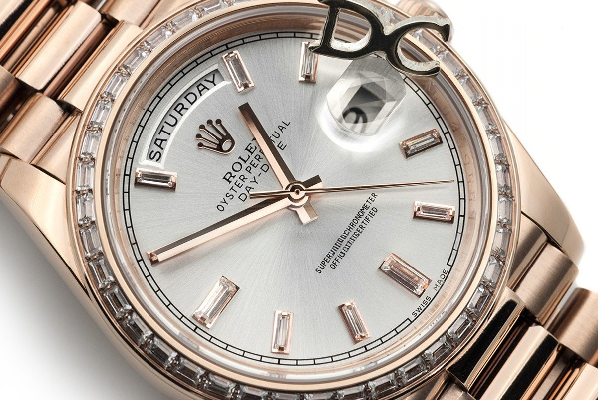 Rolex Day-Date 40 Everose Gold Diamond Bezel 228235 Pink Dial-fasswatch