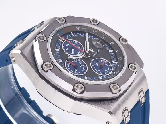 Audemars Piguet Royal Oak Offshore Schumacher SS TKF Best Edition Gray/Blue Dial on Blue Rubber Strap A3126-fasswatch