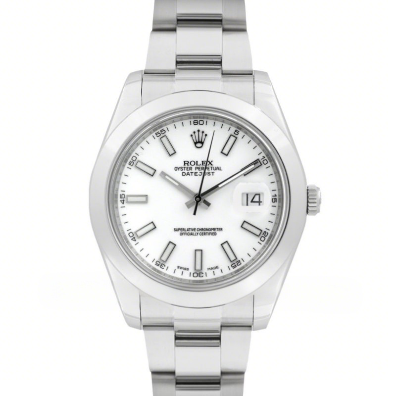 Rolex Datejust II 116300 White Dial Stick Markers-fasswatch