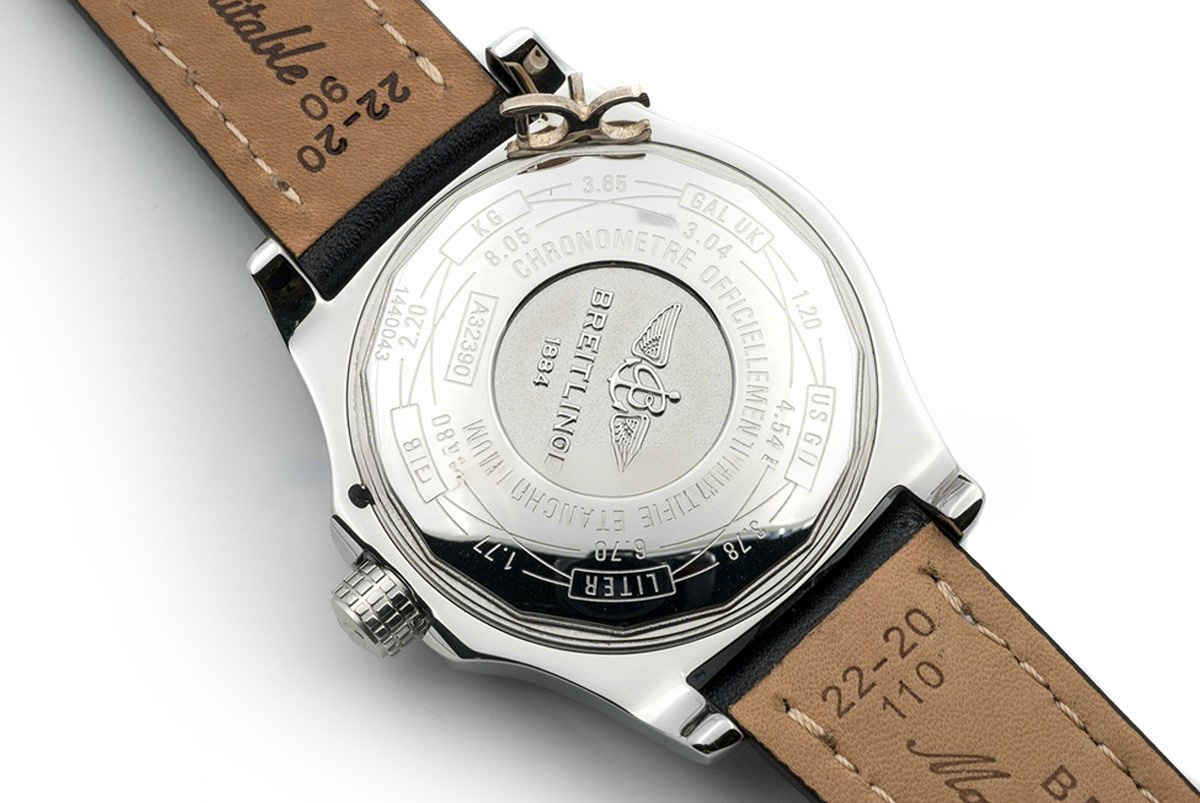 Breitling Avenger II GMT Carbon Fiber Dial in Steel on Leather Strap-fasswatch