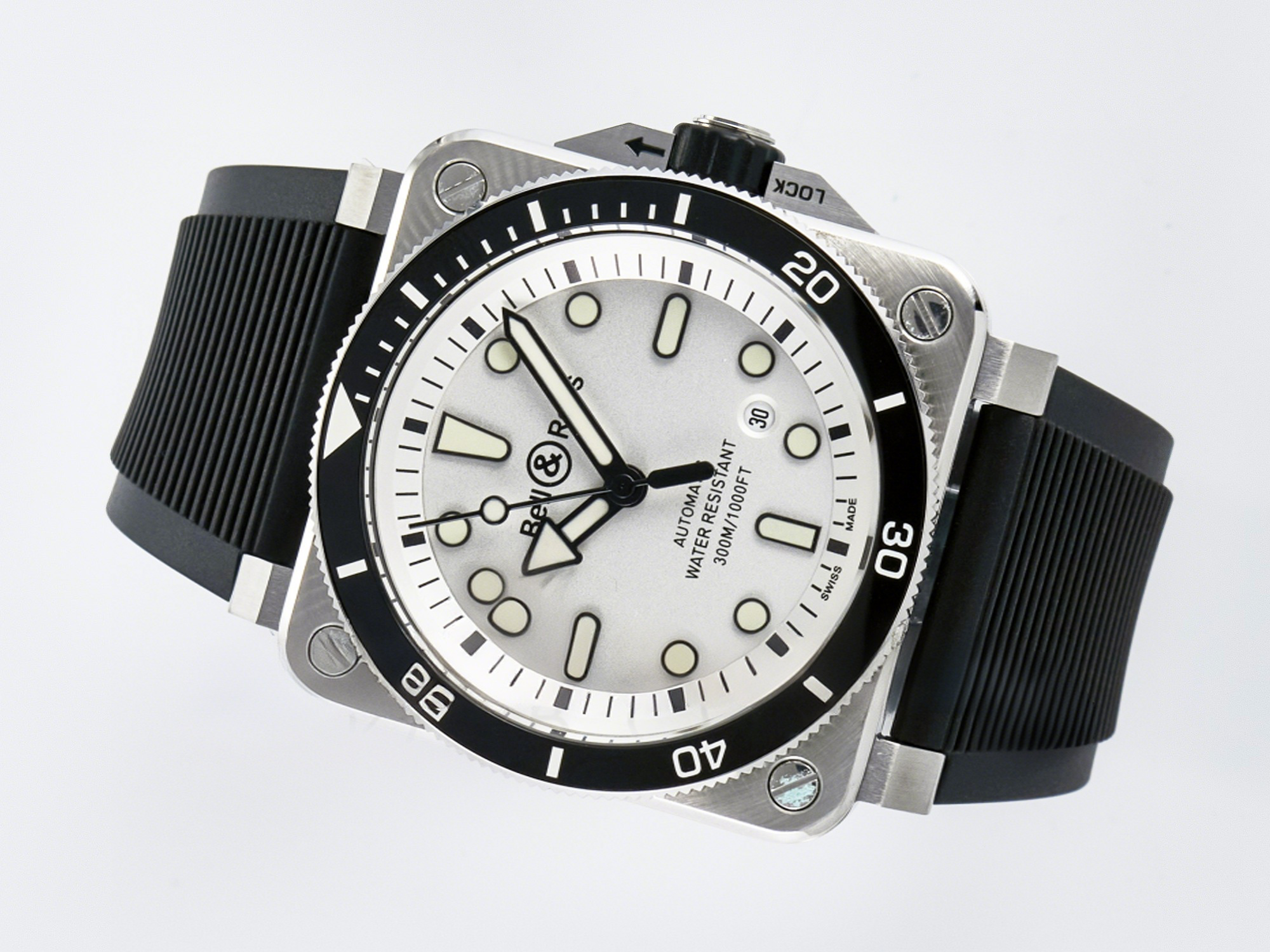 Breitling BR03-92 Diver BRF 1:1 Best Edition White Dial on Black Rubber Strap A2824-fasswatch