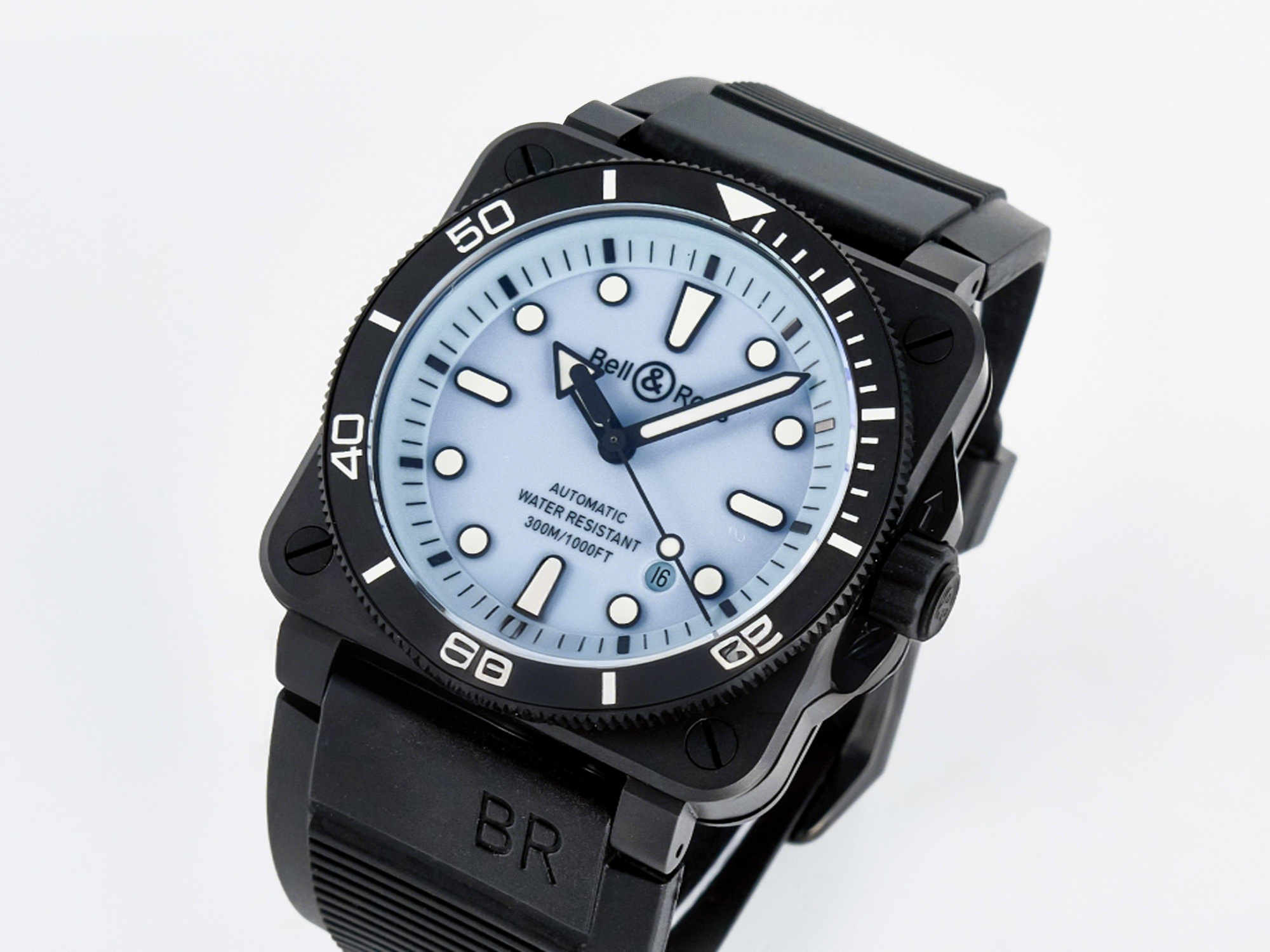Breitling BR03A Instruments BRF 1:1 Best Edition Blue Dial on Black Rubber Strap A2824-fasswatch