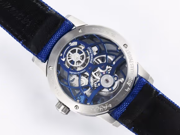 Audemars Piguet CODE 11.59 Tourbillon 26600 SS APPF Best Edition Blue Dial on Blue Nylon Strap A2948-fasswatch