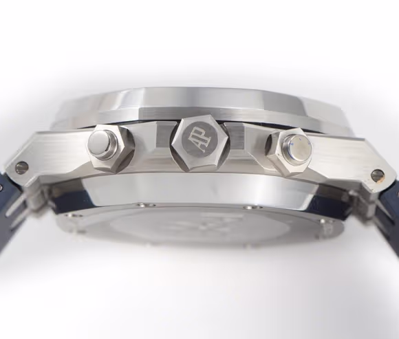 Audemars Piguet Royal Oak Self-Winding Chronograph Blue Dial in Steel on Rubber Strap-fasswatch