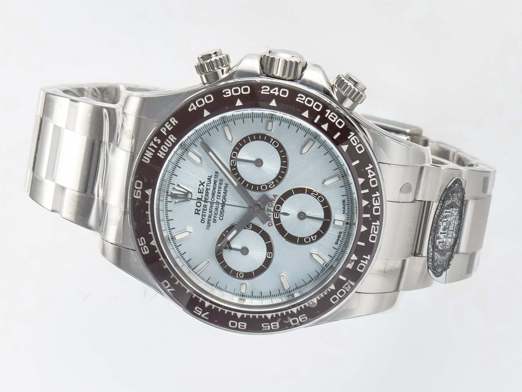 Rolex Daytona 126506 Clean 1:1 Best Edition 904L Steel Ice Blue Dial Crystral Markers on SS Bracelet SH4131-fasswatch